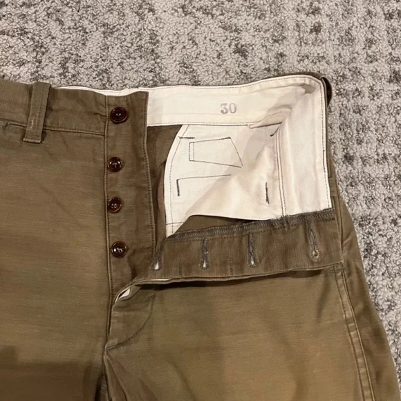 Mister Freedom Sportsman Chinos, Stevenson 3Sixteen Olive Khaki, 30W 30L - Picture 5 of 12